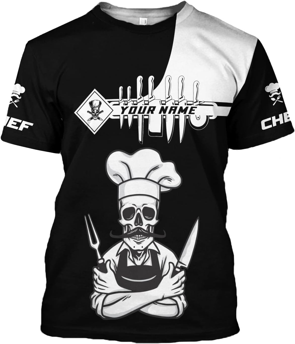Personalized Chef Shirt Master Chef 3D Shirts Chef Gifts Custom Name Chefs Shirt for Men and Women, Tshirt Chef Utility Shirt