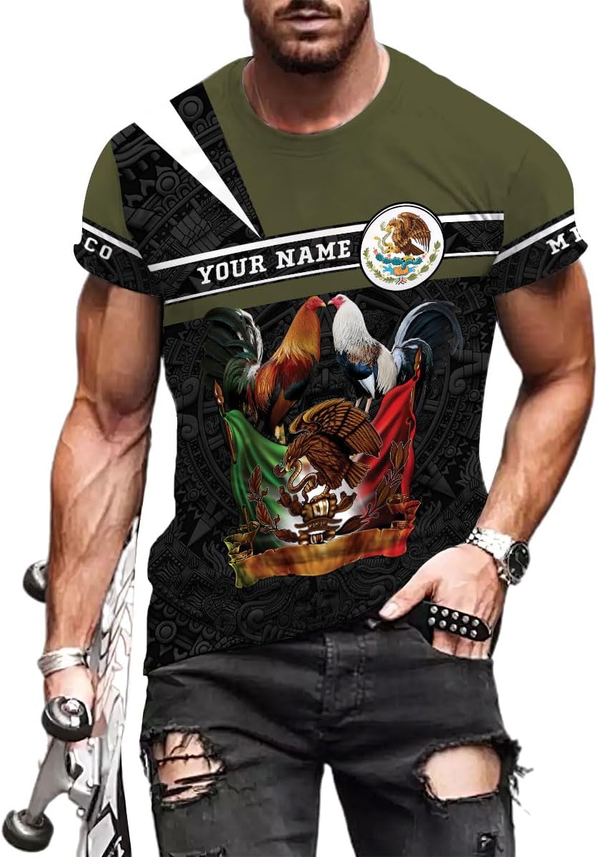 Personalized Name Mexican Shirts for Men, Customized Mexico Shirts for Men, Mexico Shirts for Women Mexico Shirt Eagle Flag