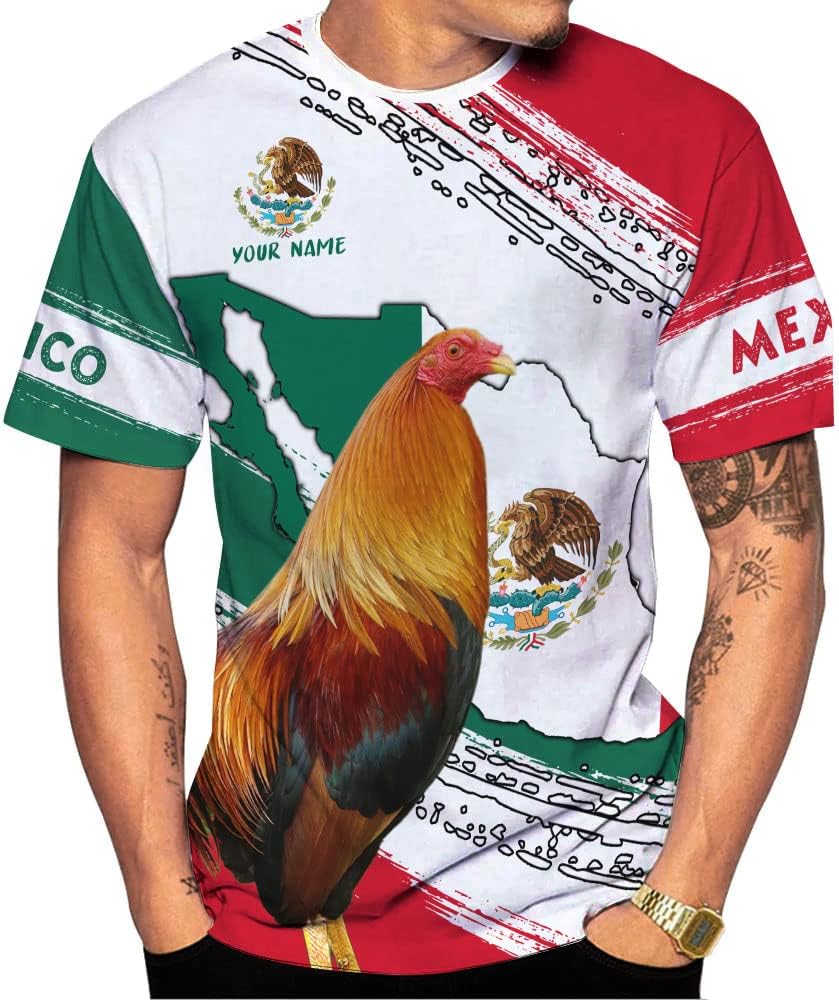 Mostefy Personalized Name Mexican Shirts for Men, Rooster Mexico Shirts for Men, Mexico Shirt Eagle Flag Mexican Eagle 1