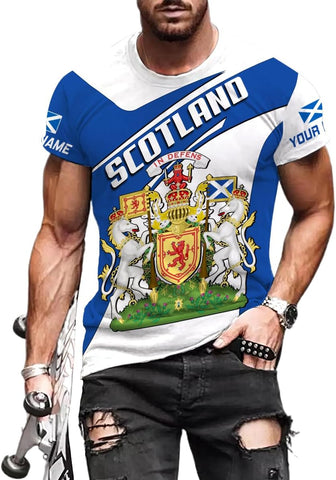 Mostefy Personalized Scotland Shirt 3D, Custom Name Scotland Tshirt, Scottish Shirts for Men and Women, Scottish Shirt S-5XL