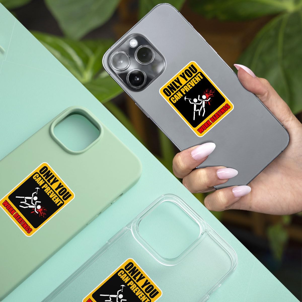 3Pcs Only You Can Prevent Work Beatings Sticker, Only You Can Prevent Work Beatings Vinyl Sticker, Only You Can Prevent Stickers, Quotes Stickers - Sticker for Laptop Water Bottle Phone Hard Hat 3"