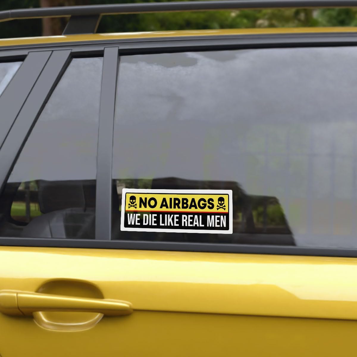 3 Pcs No Airbags We Die Like Real Men Sticker Decals for Cars, Funny Adult Men Humor Bumper Sticker - Vinyl Decal 5 Inches for Water Bottles Laptop Phone Car Window Helmet