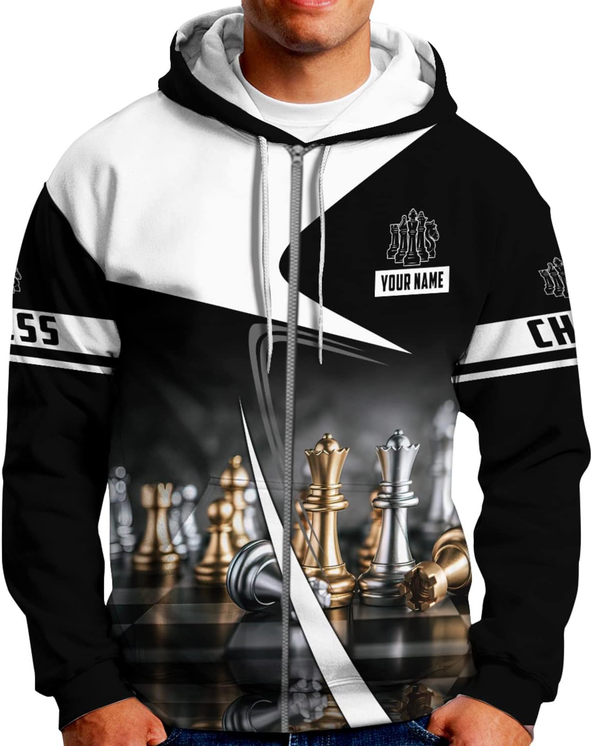 Personalized Name Chess 3D Full Color Shirt, Custom Name Chess 3D Shirt for Men, Women, Chess Lover, USA Chess Shirt