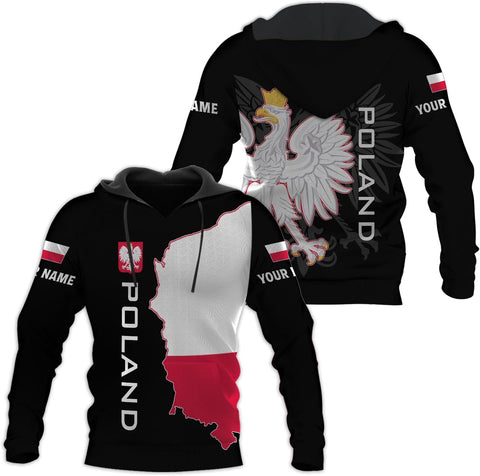 MAPrints Personalized Poland 3D Shirt, Custom Poland Flag Pride Shirts, Polska Eagle Poland T-Shirt, Sweater, Hoodies Unisex