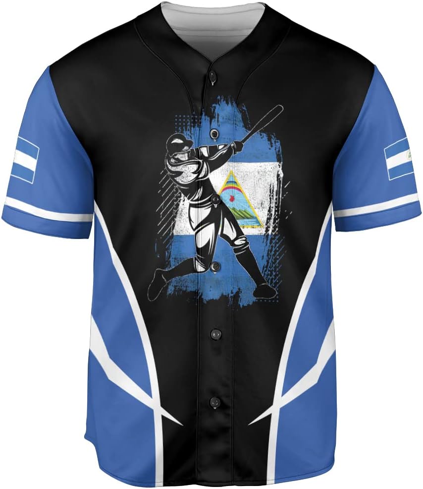 Personalized Nicaragua Baseball Jersey, Custom Nicaragua Baseball Jersey for Men & Women, Nicaraguan Camisas Shirt