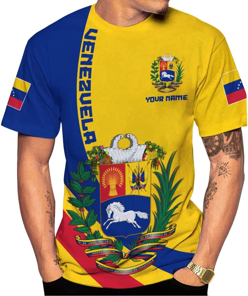 Royal Fight Personalized Coat of Arms Shirt with Venezuela Flag - Pride Shirts for Men & Women