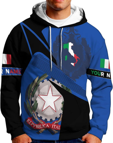 Ligthuy Personalized Name Italy Shirt 3D, Custom Italian Shirt Flag for Men and Women, Italia Shirt Soccer Unisex Size