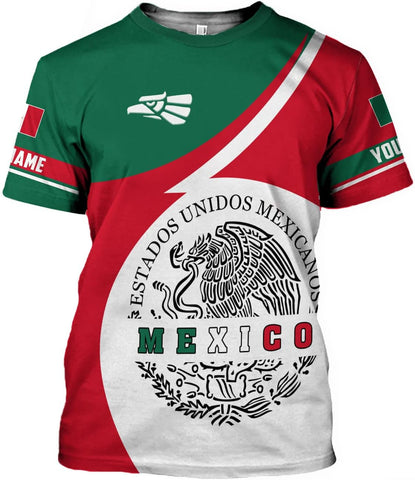 Mostefy Personalized Name Mexican Shirts for Men 3D, Customized Mexico Shirts for Men, Mexico Shirts for Women Mexico Shirt