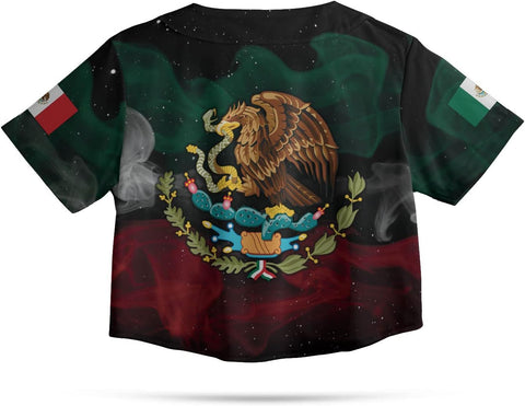 Personalized Name Mexico Crop Top Baseball Jersey Shirt, Mexican Jersey for Women, Jersey Mexico Shirt 3D Gifts (BJ78)