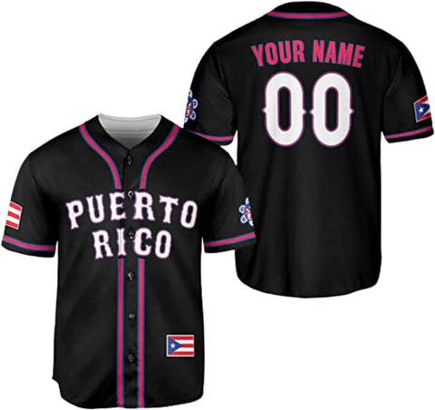 Personalized Puerto Rico Baseball Shirt, Customized Name, Number Puerto Rican Baseball Jersey for Men and Women S-5XL