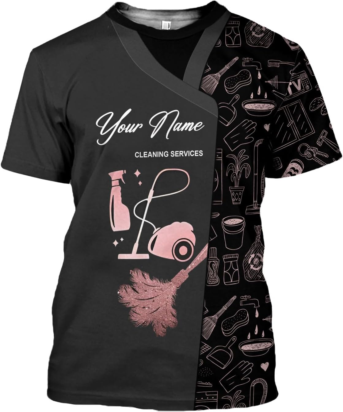 MAPrints Personalized Name Housekeeping Shirt 3D All Over Print, Cleaning Service Tshirt, Gifts for Housekeeper Men and Women