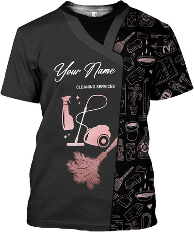 MAPrints Personalized Name Housekeeping Shirt 3D All Over Print, Cleaning Service Tshirt, Gifts for Housekeeper Men and Women