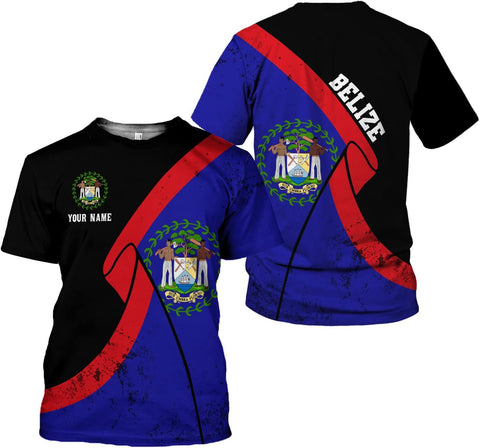 Personalized Belize Shirt for Men and Women, Coat of Arms of Belize Flag Flag Shirt, Belizean Country Flag Gift