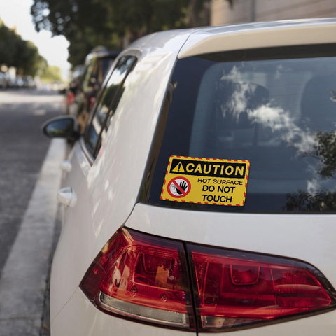 (3Pcs) Caution Hot Surface Do Not Touch Sticker Decal, Caution Hot Surface Stickers, Hot Warning Sign, Do Not Touch Sticker, Sticker Die-cut Waterproof For Water Bottle, Truck, Car, Helmet Decal 5"