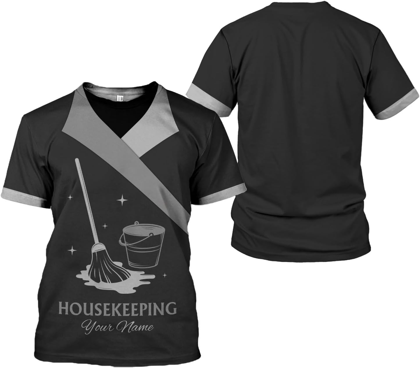 Personalized Housekeeping Shirts, Custom Cleaning Uniforms for Women 3D Cleaning Service Gifts Housekeeper Shirt Clean Lady