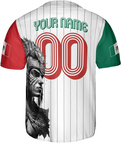 RoyalBro Personalized Mexico Baseball Jersey, Mexican Jersey for Men & Women, Mexican Flag Jersey, Mexico Shirt Camisa