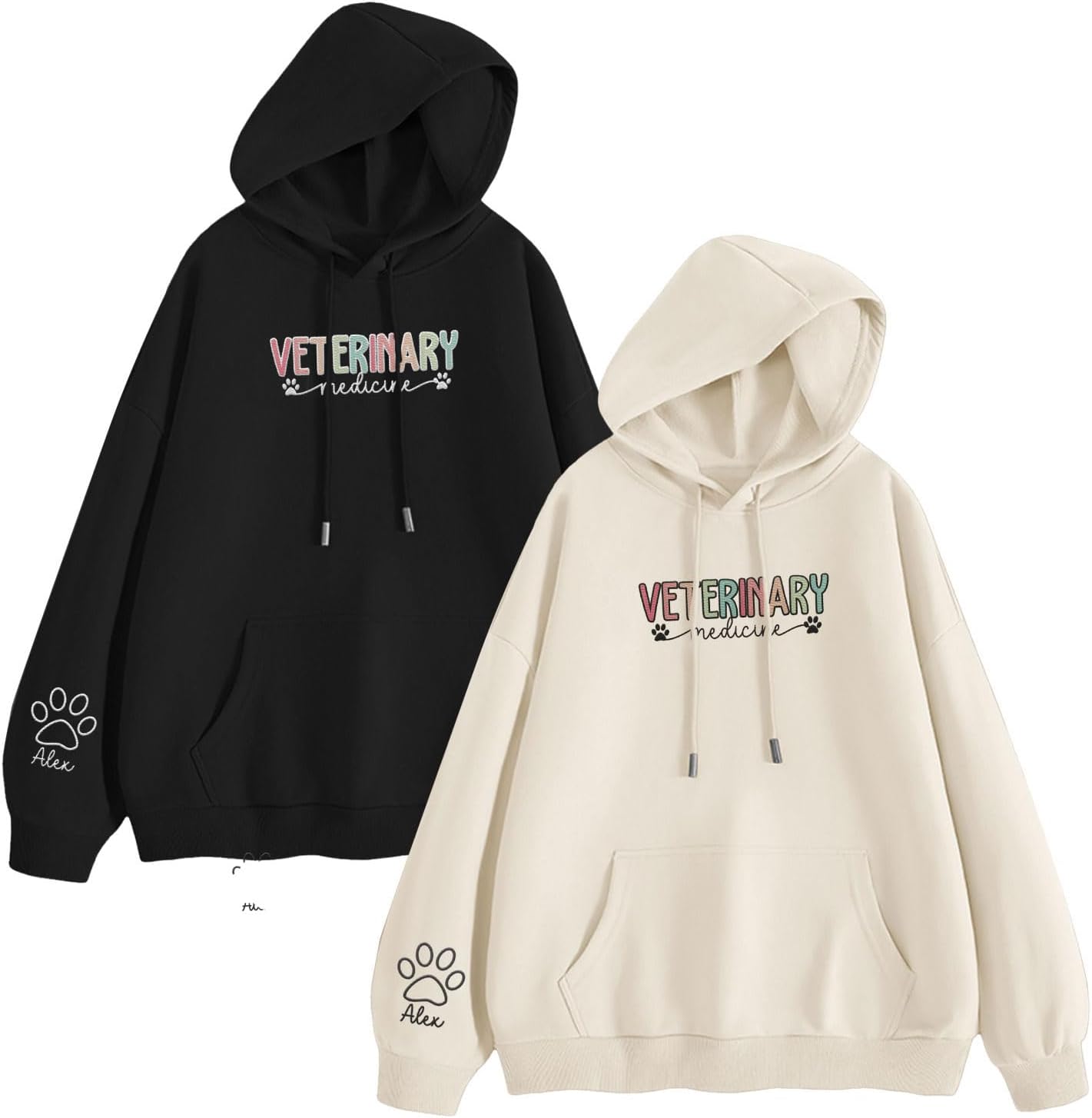 Custom Embroidered Vet Tech Sweatshirt Veterinary Technician Gift Personalized Vet Shirt with Paw Print for Appreciation Day