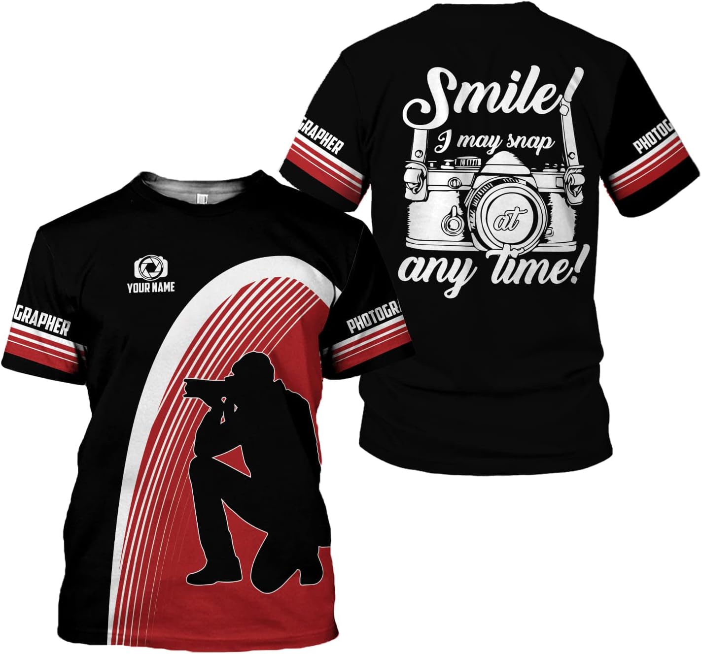HomeDesign Personalized Photography Shirt Photographer Shirts Photographic Camera Tshirt Men & Women Photographer Gifts