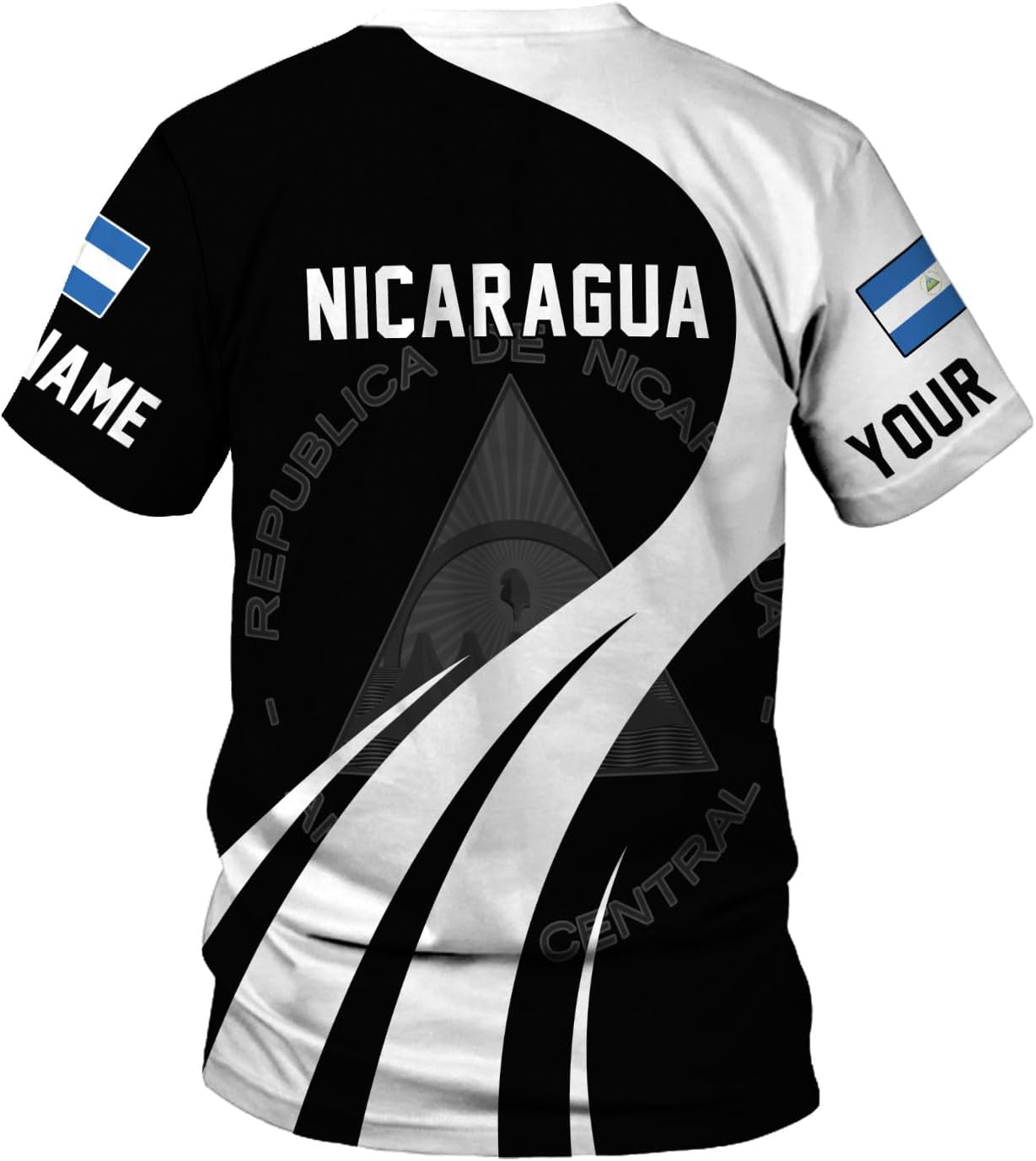 Vybonz Personalized Nicaragua Shirt 3D, Nicaragua Flag Shirts, Nicaraguan Camisas T-Shirt, Nicaragua Shirts for Men Women