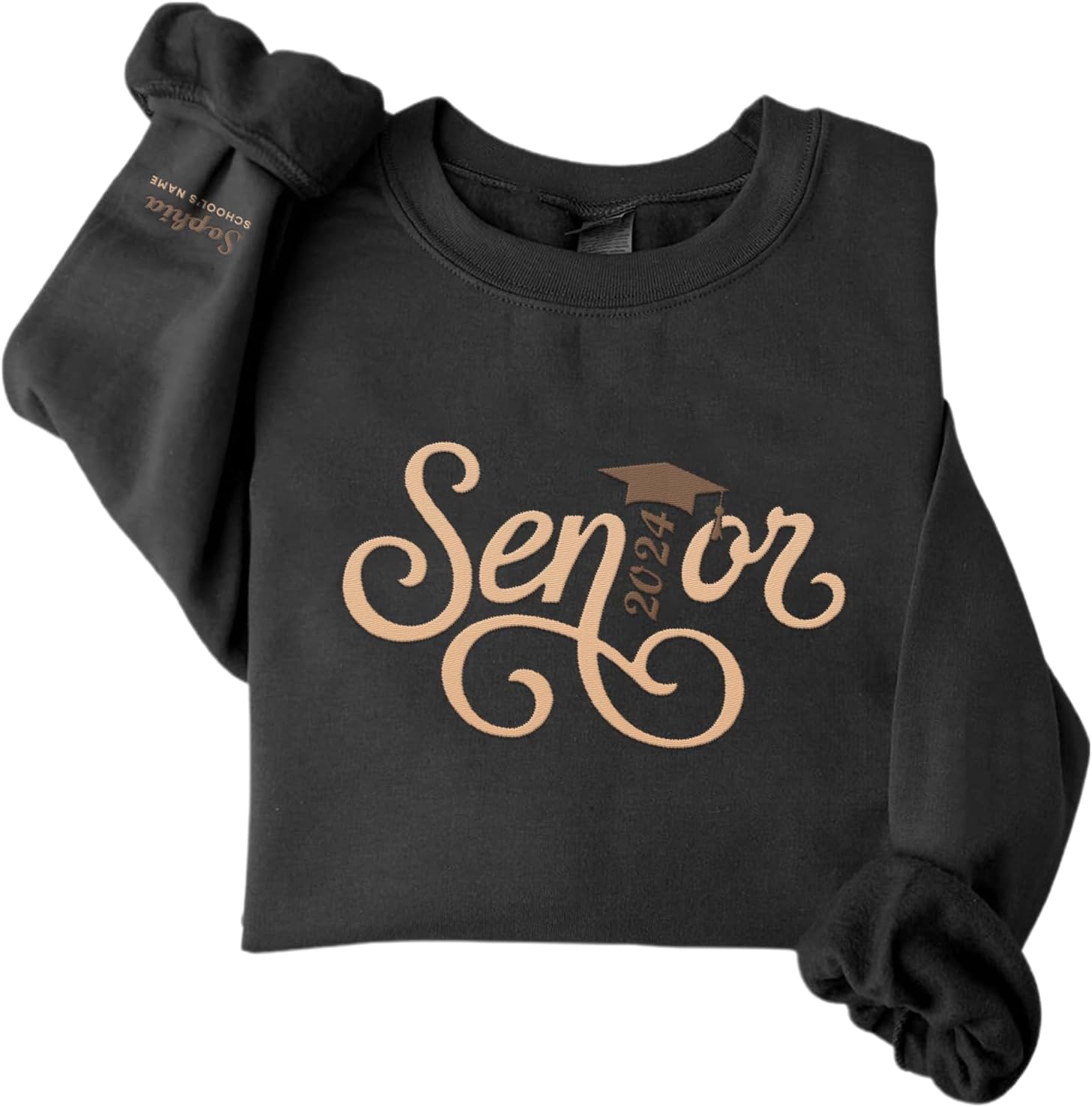 MAPrints Personalized Senior 2024 Embroidered Sweatshirt, Graduation 2024 Class Of 2024 Senior Class Of 2024 Graduation Shirt