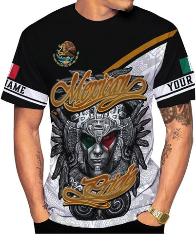 RoyalBro Personalized Mexico Shirts, Camisas De Mexico, Mexico Shirts for Men, Mexican Flag Jersey Shirt Mexico 3D Shirt