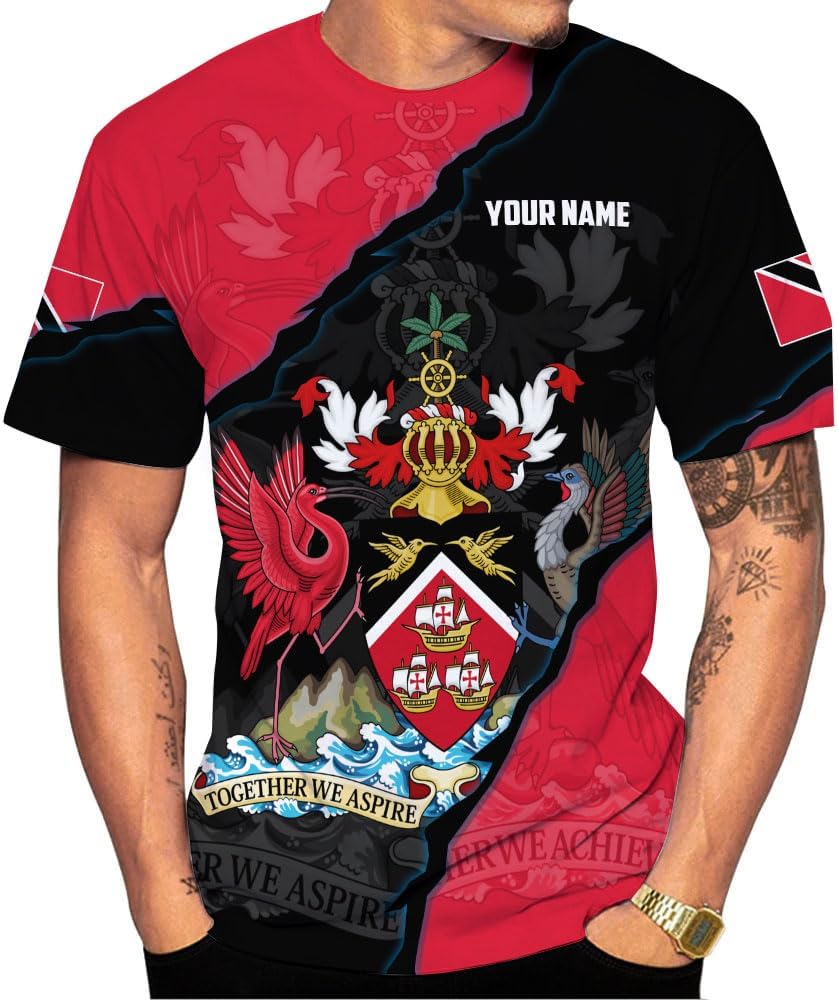 Rivelus Personalized Trinidad and Tobago Clothing 3D, Trinidad and Tobago Shirt, Trinidad Pride Gift T-Shirt S-5XL