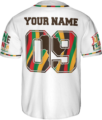 AOVL Custom Juneteenth Baseball Jersey Shirt Flag Independence Day Freeish Since 1865 Black History Month Pride Freeish Shirt