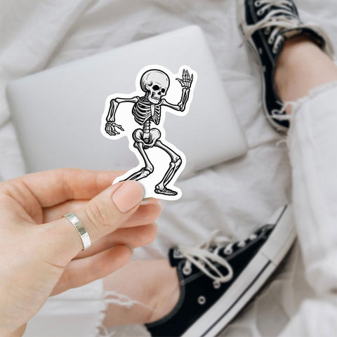 3PCS Dancing Skeleton Fun Sticker, Social Distortion Skeleton Sticker, Skeleton Laptop Stickers - Vinyl Stickers 3'' for Laptop Water Bottle Phone Car Window Helmet