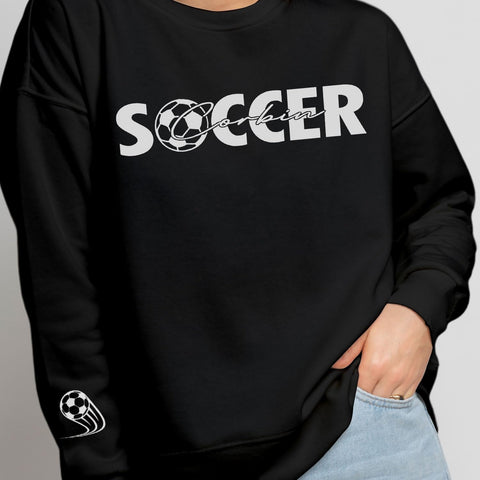 Custom Soccer Embroidered Sweatshirt for Women Men Game Day Soccer Casual Hoodie Sweatshirt Soccer for Pullover Love Soccer