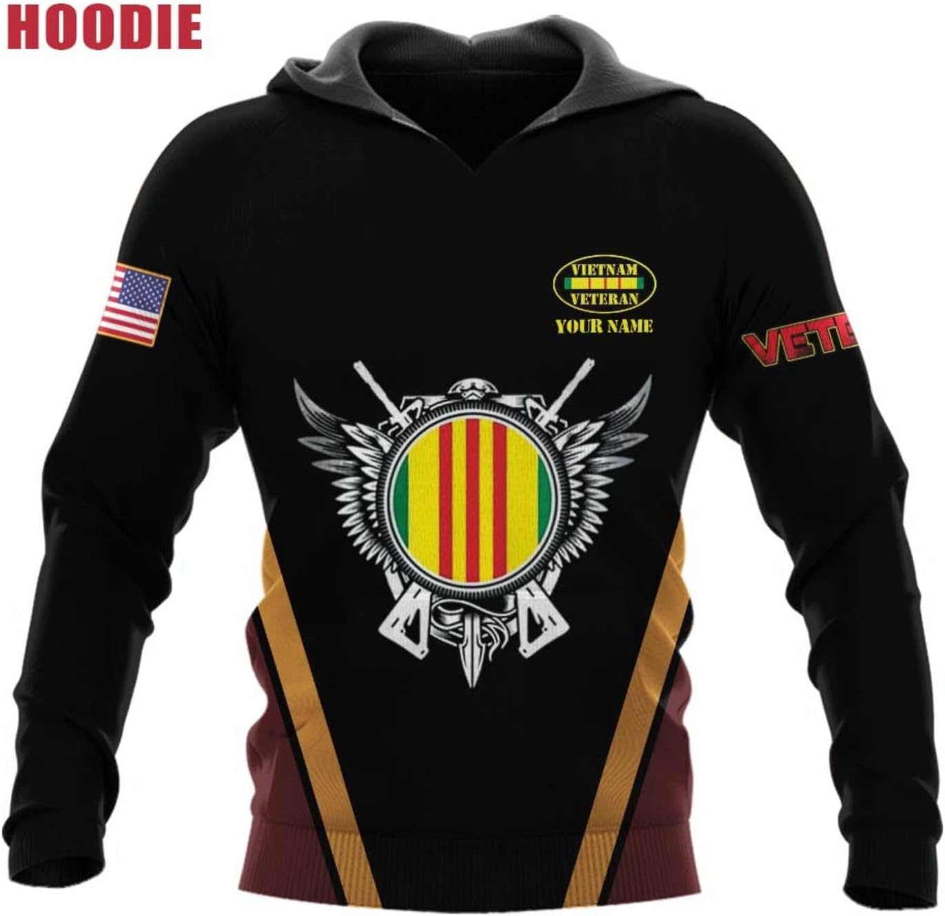 Ligthuy Personalized Name Vietnam Veteran Shirts 3D, Veterans Shirts for Men and Women, Veteran's Shirt Vietnam Veteran S-5XL