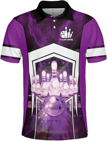 Custom Bowling Polo Shirt Personalized 3D Team Name Bowling Shirts for Men Women Jersey Unisex Bowler Short Sleeve Gift Tee