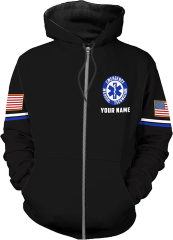 Vybonz Customize Name EMS EMT Hoodie For Men And Women 3D All Over Printed Sportwear T Shirt, Zip Up Hoodie, Sweatshirt