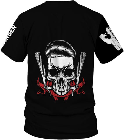 Personalized Barber Shop Shirt 3D Barber Shirts Hairdresser Haircutting Hairstylist Custom Salon Barber Tshirt Pole Scissors