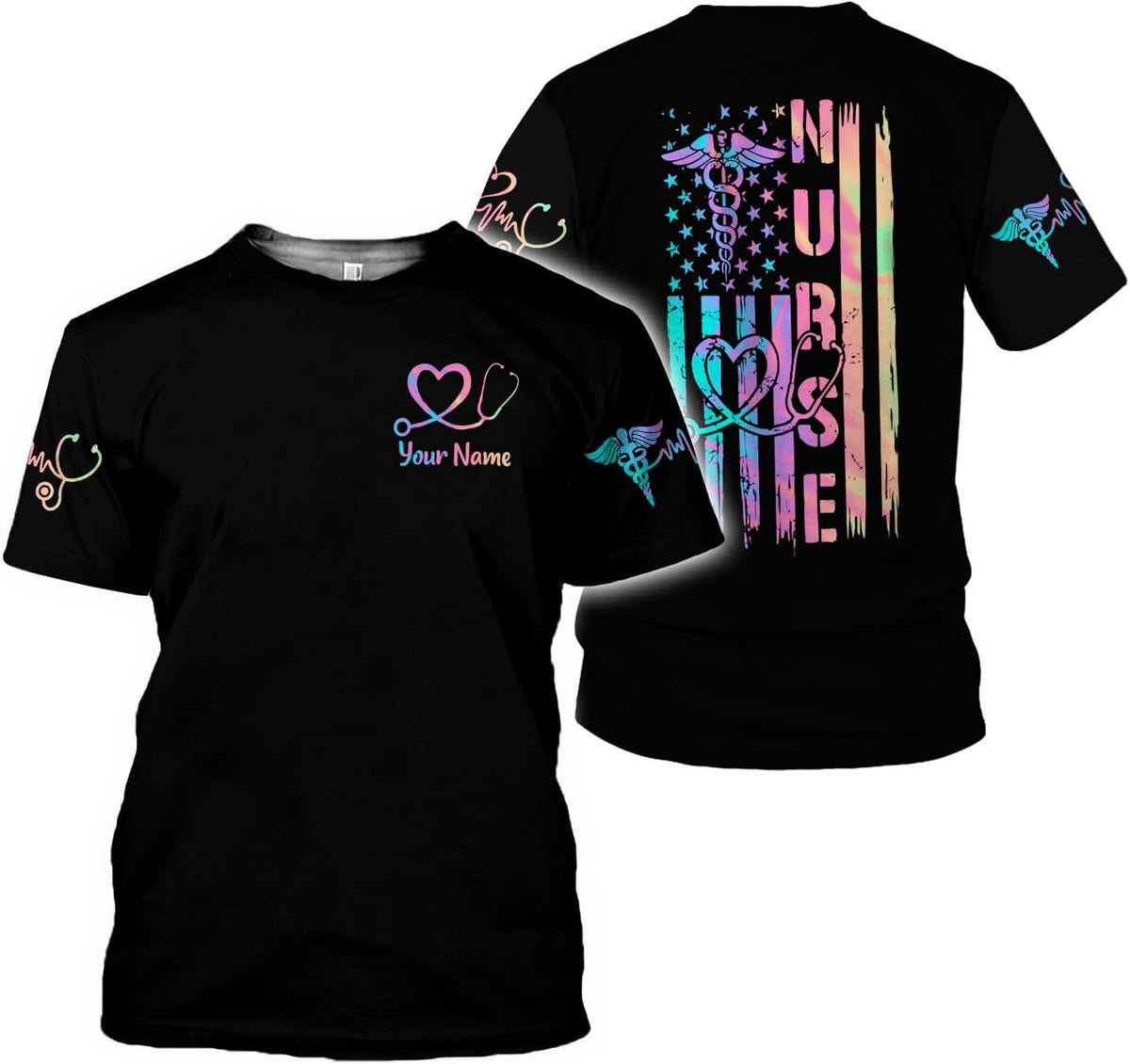 MoonArt Personalized Name Nurse Shirt Nurse Gifts Nurse Graduation Gift Funny Nurse T-Shirt Gift Nursing Emergency Shirts