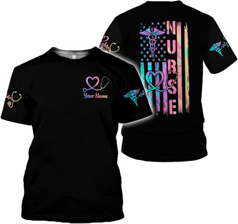 MoonArt Personalized Name Nurse Shirt Nurse Gifts Nurse Graduation Gift Funny Nurse T-Shirt Gift Nursing Emergency Shirts