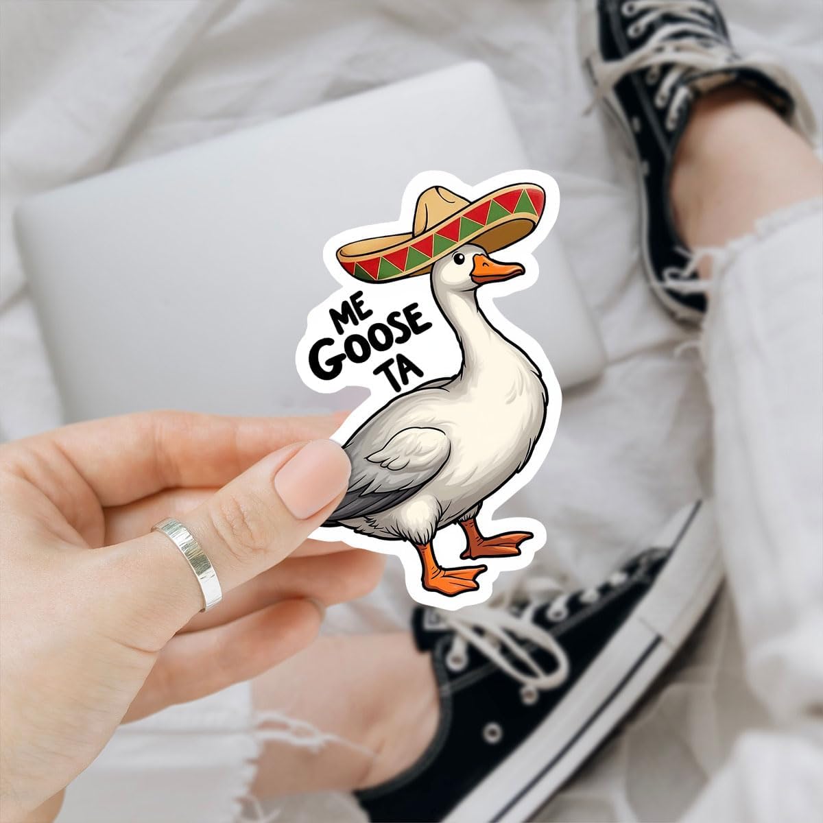 3 Pcs Goose Me Goose-ta Meme Sticker, Goose Sticker, Silly Goose Sticker - Vinyl Stickers 3 Inches for Water Bottles Laptop Phone Car Window Helmet