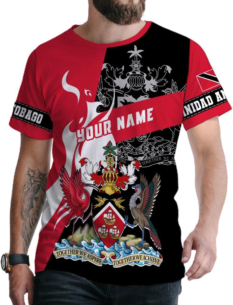 Rivelus Personalized Trinidad and Tobago Clothing 3D, Trinidad and Tobago Shirt, Trinidad Pride Gift T-Shirt S-5XL