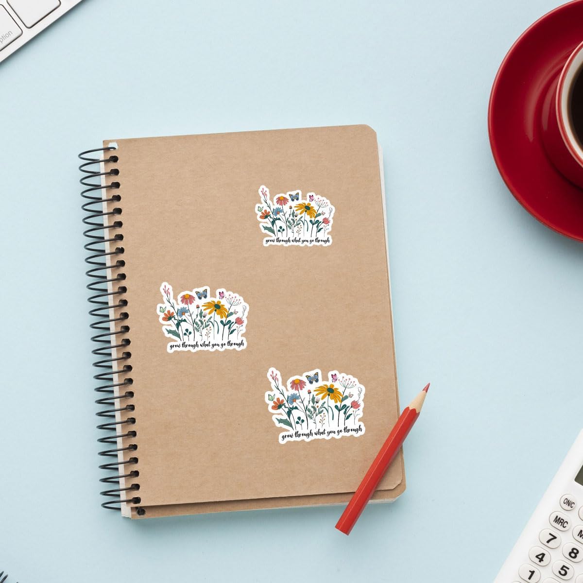 3Pcs Grow Through What You Go Through Motivational Sticker Floral Sarcastic Inspirational Waterproof Decal Grow Through What You Go Through Stickers for Laptop Bottle Phone Car Hard Hat Helmet 3"