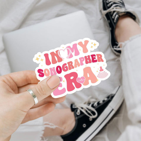 (3pcs) in My Sonographer Era Sticker, Sonographer Sticker, Sonography Sticker Die-Cut Waterproof Vinyl Sticker Laptop Water Bottle Window Phone Helmet