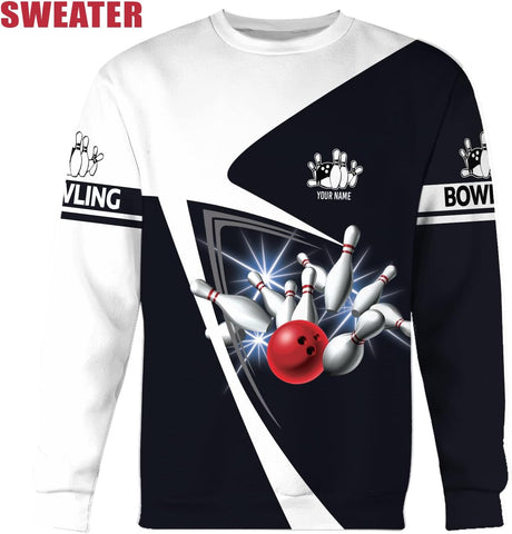 Pretyprints Personalized Bowling Shirt - Custom Bowling Gift for Women & Men