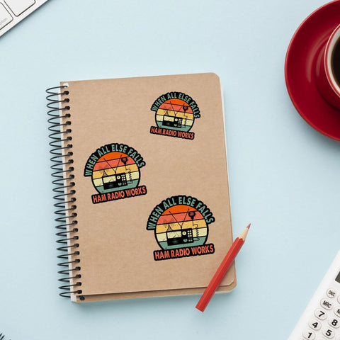 3 Pcs When All Else Fails Ham Radio Works Sticker, Amateur Ham Radio Operator Decal Funny Amateur Radio Quote Radio Vinyl Stickers Waterproof for Laptop Water Bottle Phone Car Helmet Gifts 3"x3"