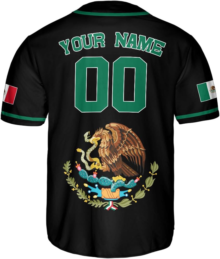 RoyalBro Personalized Mexico Baseball Jersey, Mexican Jersey for Men & Women, Mexican Flag Jersey, Mexico Shirt Camisas