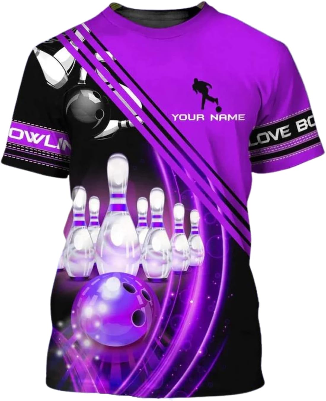 Personalized Name Bowling Shirts for Women 3D, Bowling Shirts with Name, Custom Bowling Shirts Gift for Bowling Lover