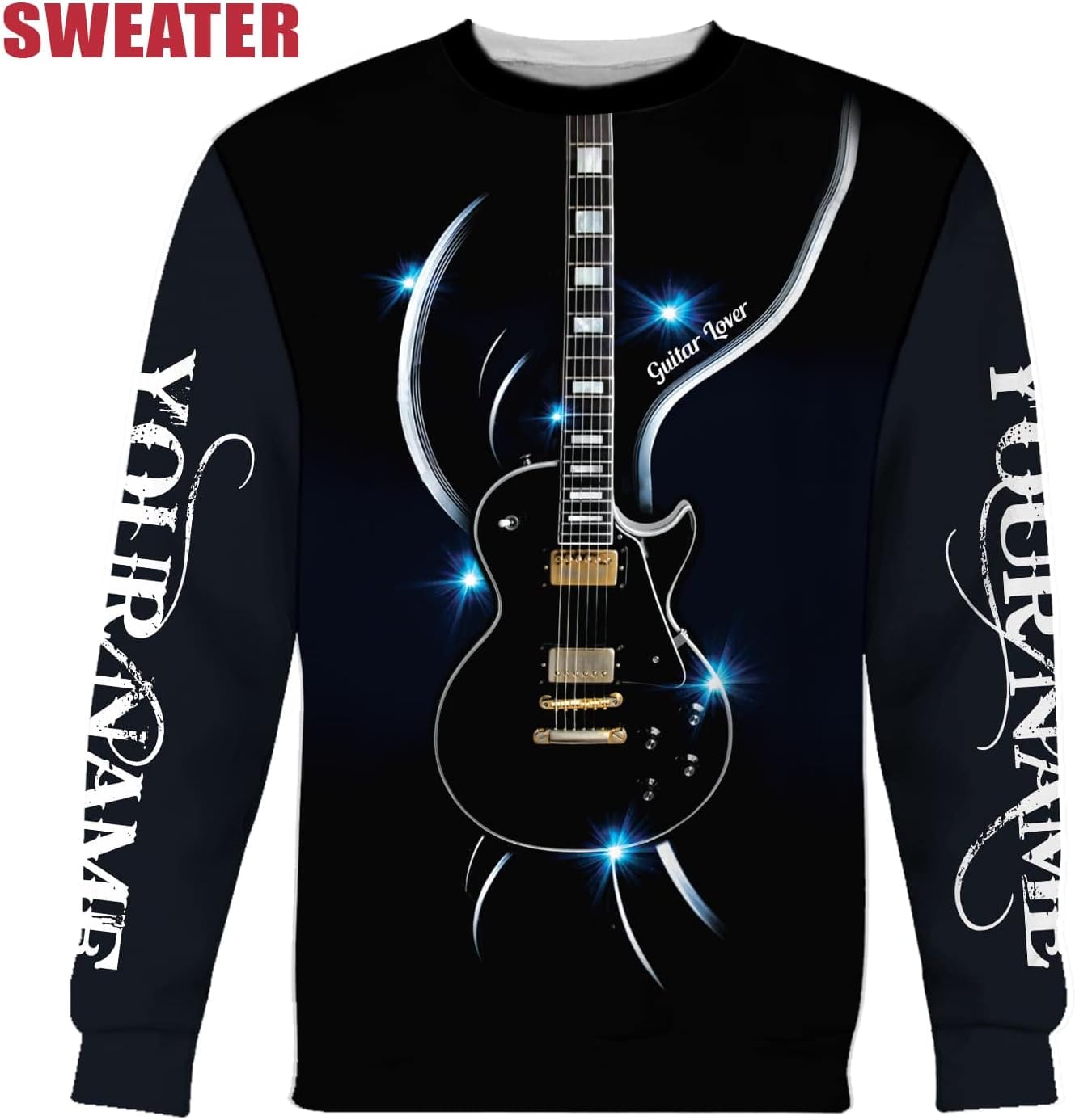 Personalized Name Guitar Shirt 3D, Customized Guitar Shirts for Men, Unisex Guitar Shirts Music Music Lover, Guitar Lover