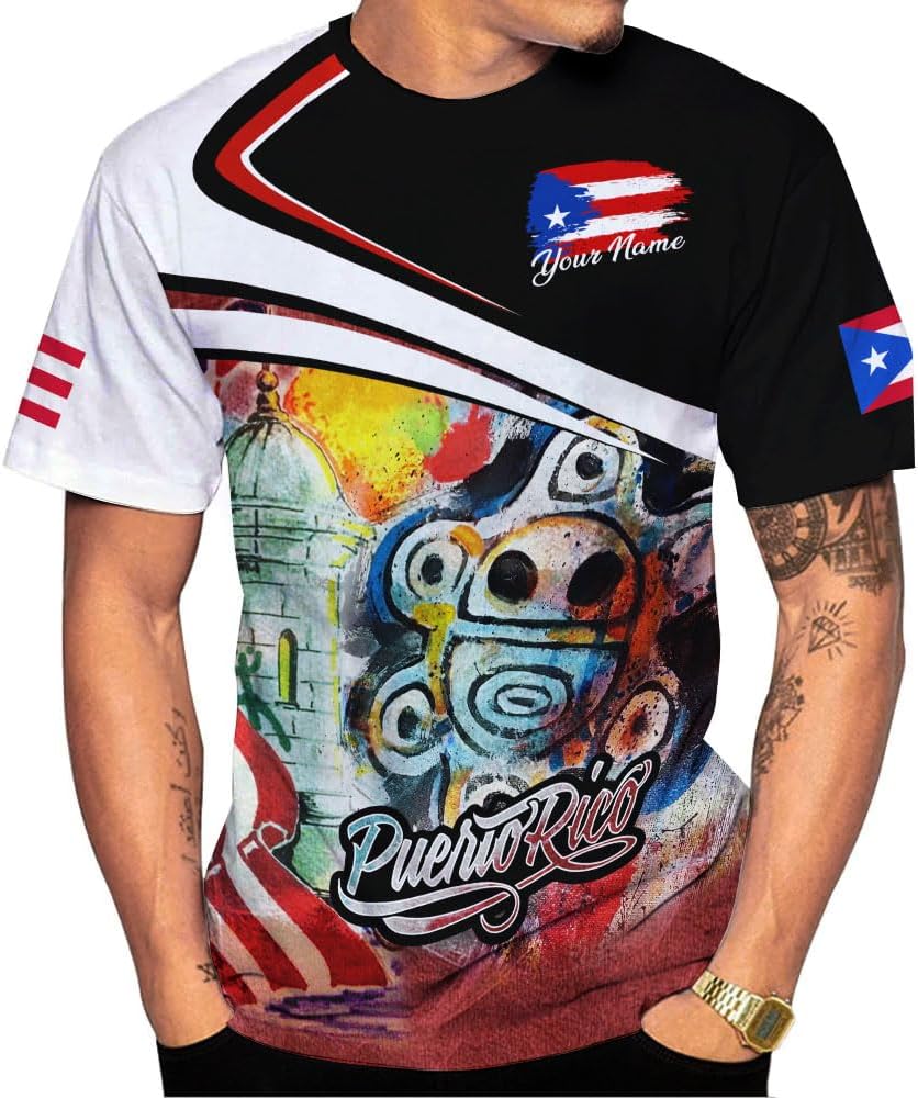 Suseaz Personalized Puerto Rico Shirts, Puerto Rican Pride Flag Tshirt Hoodie for Men and Women, Camisa Puerto Rico Shirt