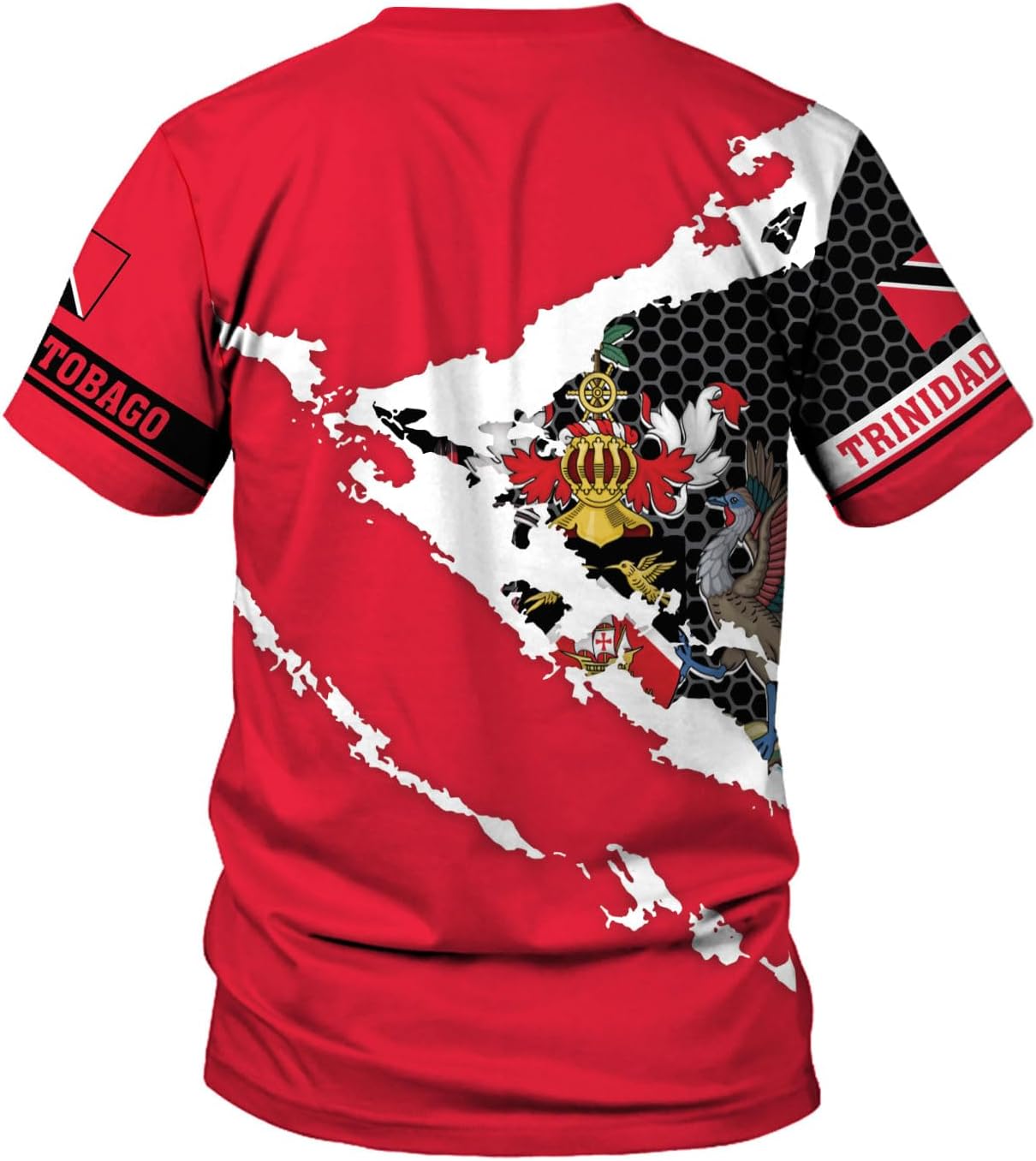 MoonArt Personalized Trinidad & Tobago Shirts Trinidad and Tobago Coat of Arms Flag 3D Shirts Trinidad Pride Gift