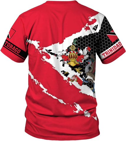 MoonArt Personalized Trinidad & Tobago Shirts Trinidad and Tobago Coat of Arms Flag 3D Shirts Trinidad Pride Gift