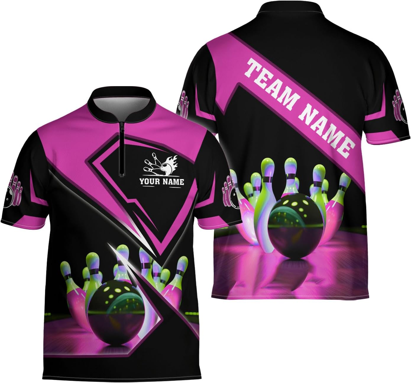 Ligthuy Personalized Bowling Jersey 3D, Bowling Shirts for Team, Bowling Shirt Unisex for Men Women, Bowling Shirts for Men