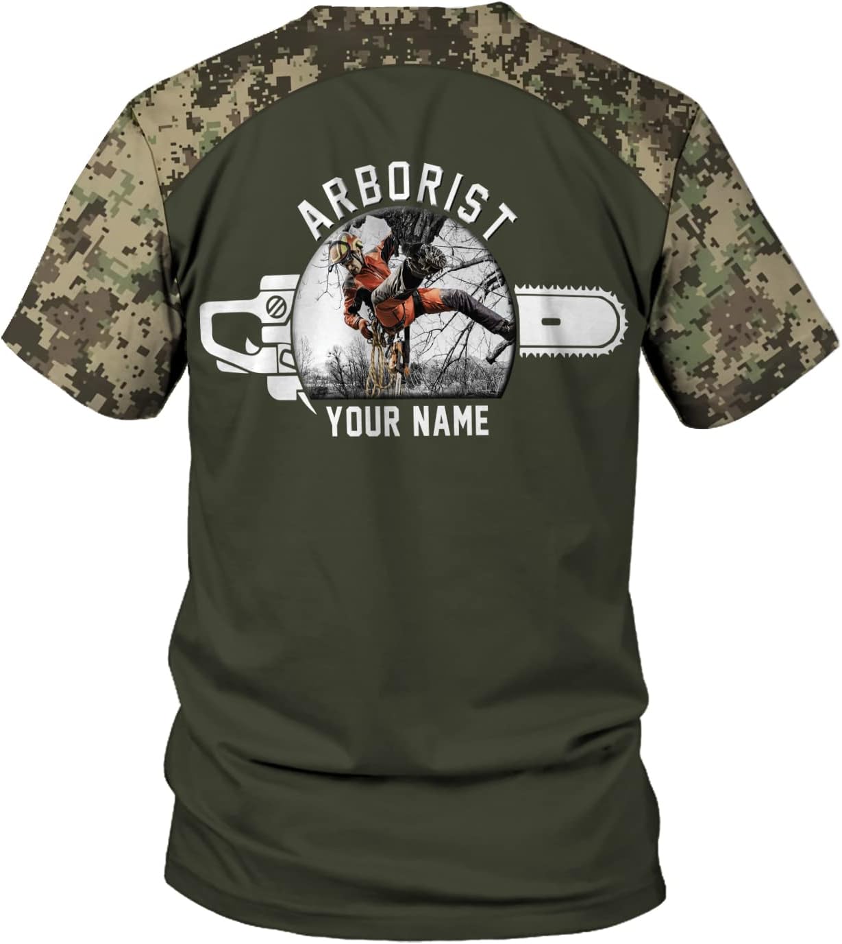 Personalized Arborist T-Shirt 3D, Woodworker Shirt, Mens Tree Climber Shirt