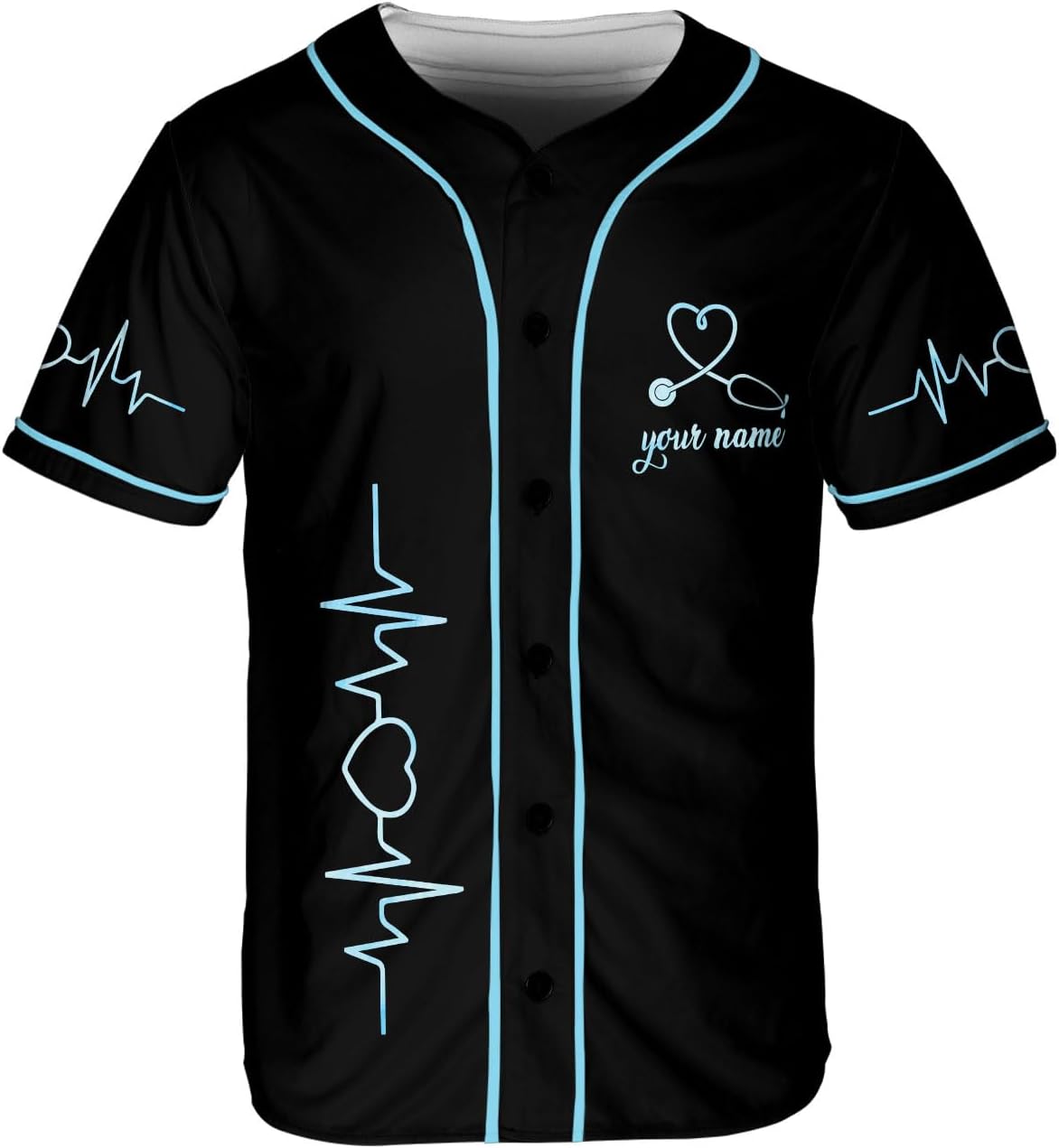 Woseprints Personalized Nurse Baseball Jersey Shirt, Nurse Graduation Gifts Funny Nurse T-Shirt Gift Nursing Emergency Shirts